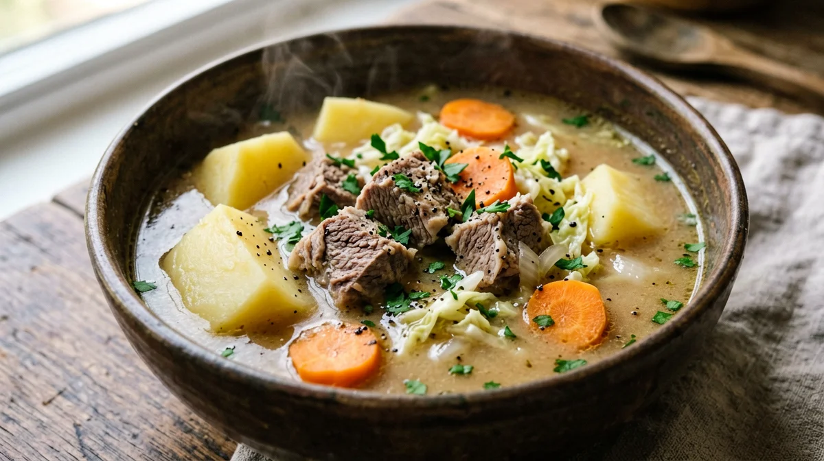 Irish lamb, potato and cabbage soup