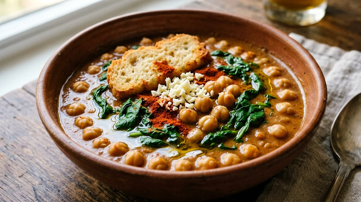 Andalusian chickpea and spinach potaje with cumin
