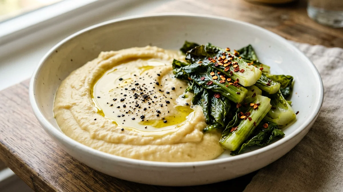 Sicilian fava bean purée with sautéed chicory