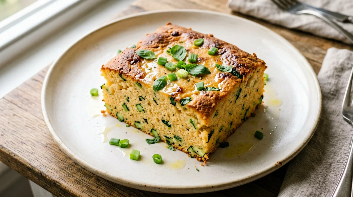 Tortino di lenticchie rosse e tofu al forno con zucchine
