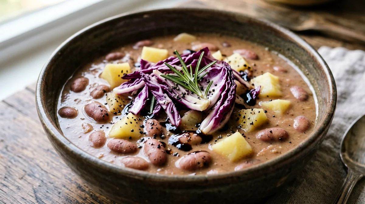 Zuppa di borlotti e radicchio trevigiano