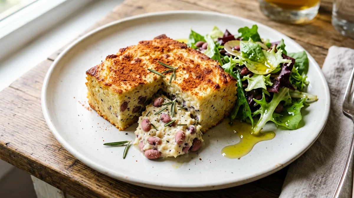 Borlotti and potato cake with rosemary
