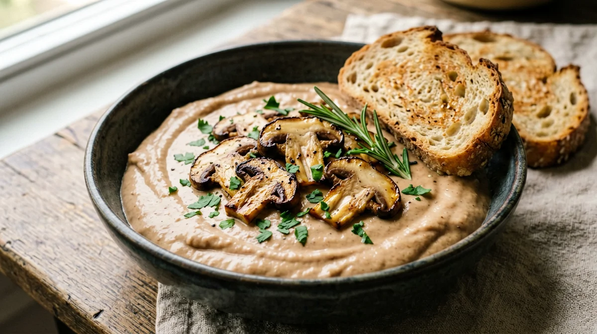 Crema di borlotti con funghi porcini e rosmarino