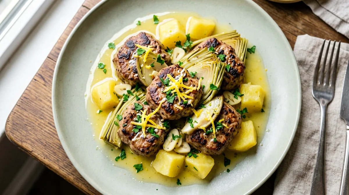 Seitan al limone con carciofi