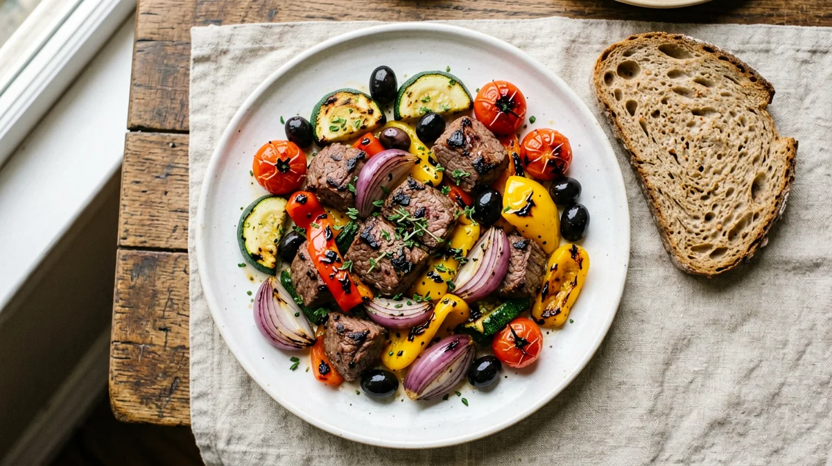 Seitan e verdure al forno alla mediterranea