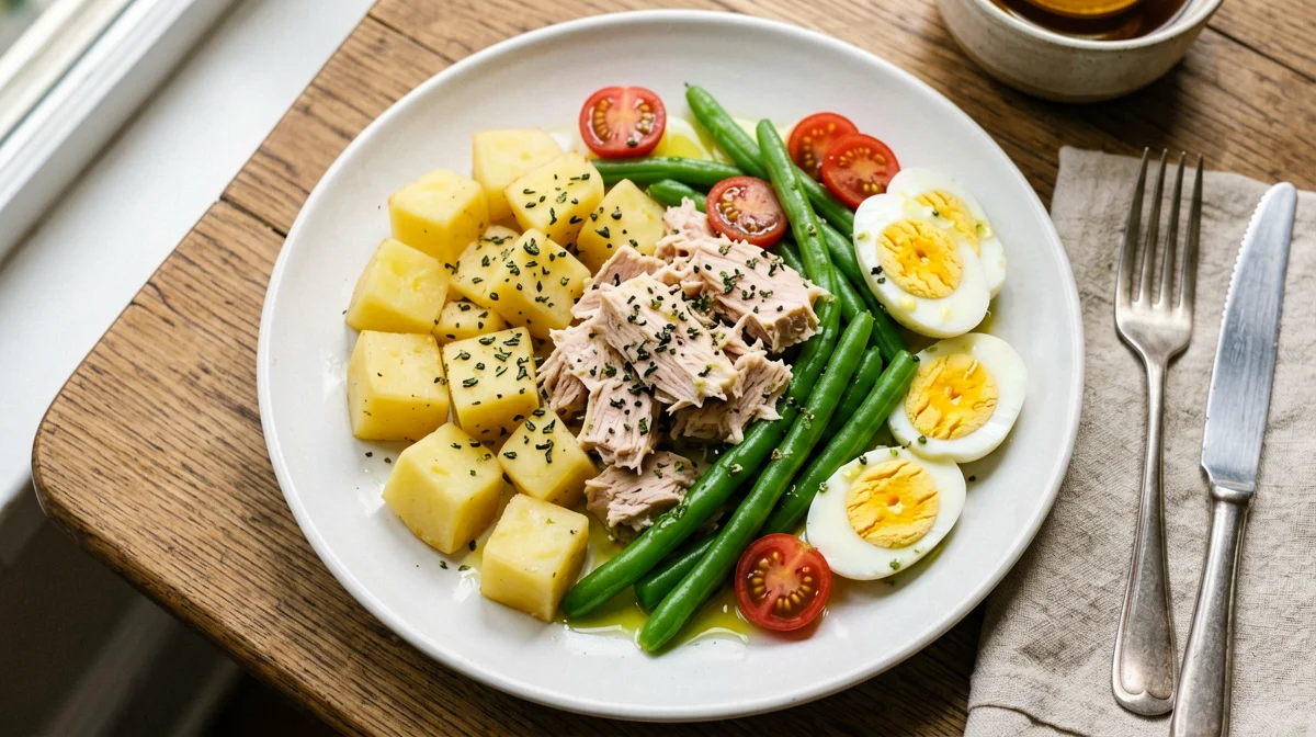 Tuna, potato and green bean salad