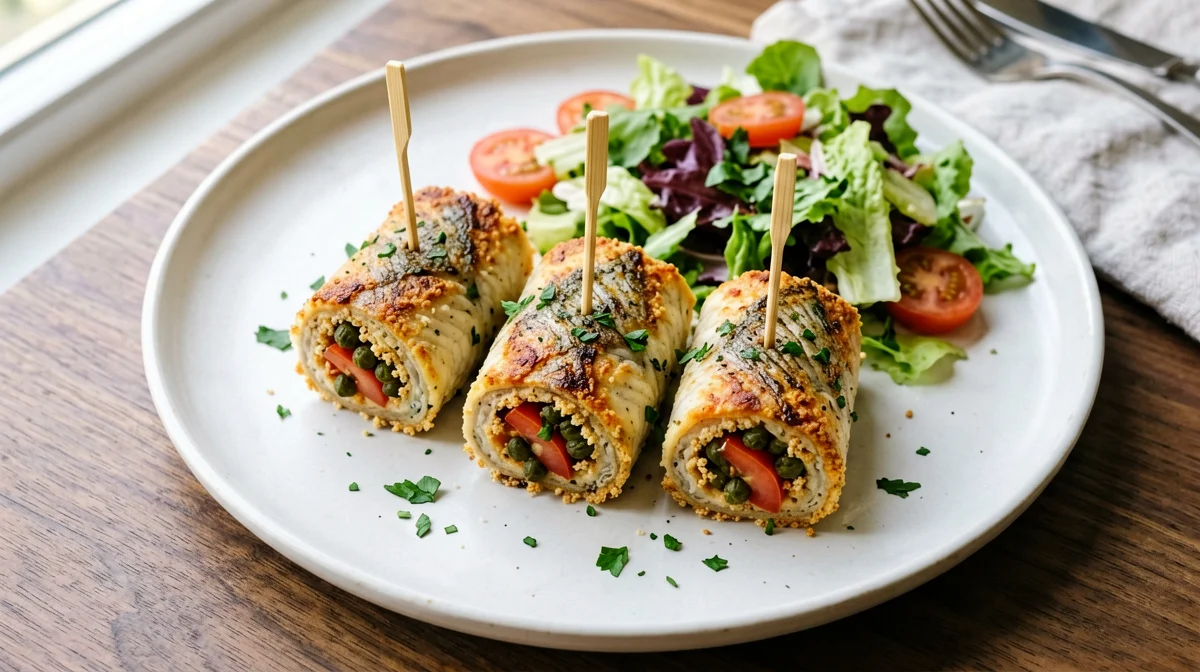 Messina-style swordfish rolls with salad