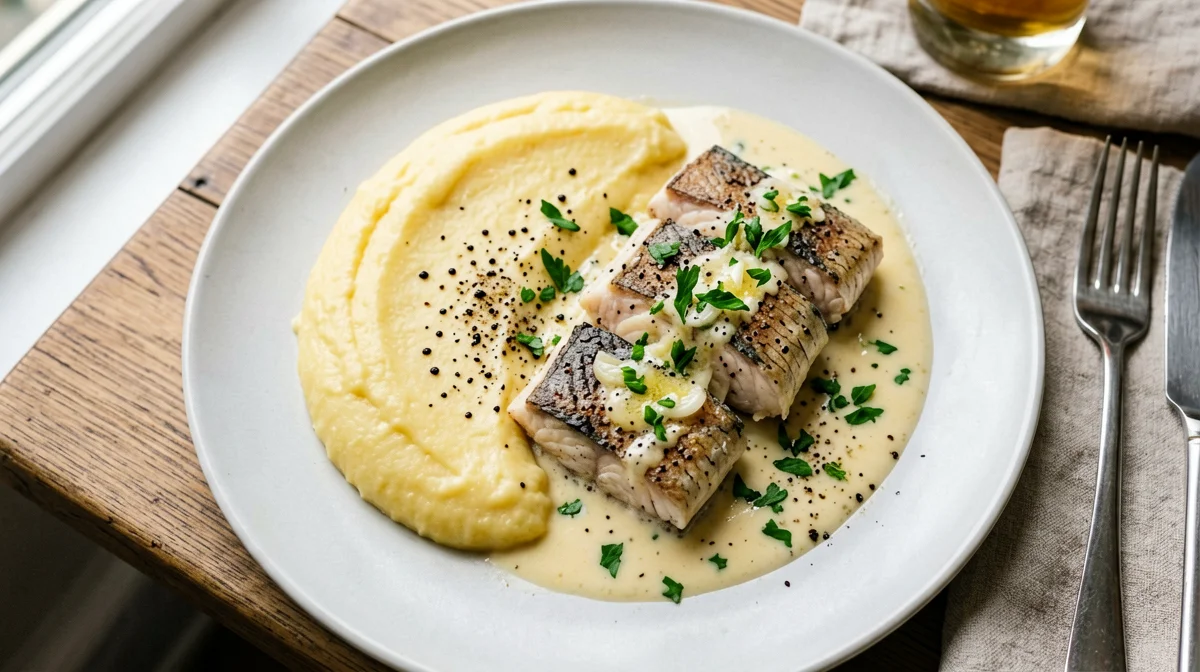 Baccalà alla vicentina leggero con polenta