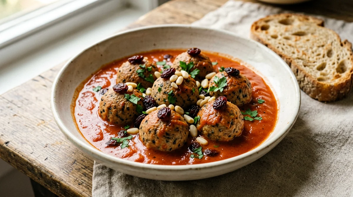 Polpette di sarde al sugo con pane