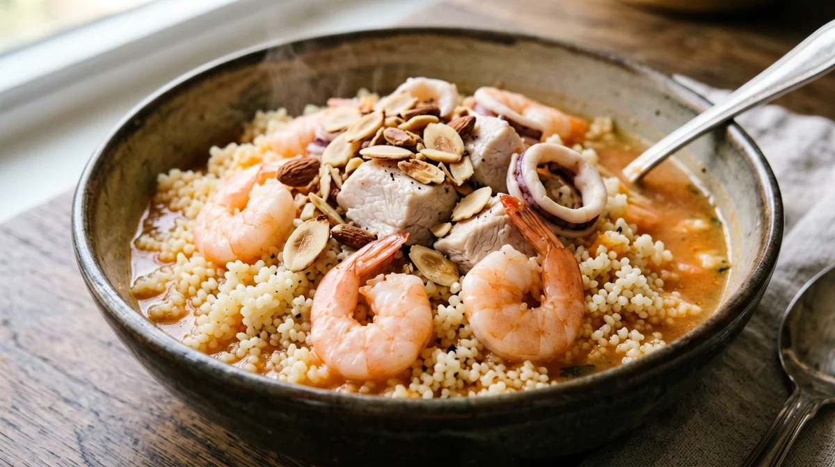 Trapani-style couscous with mixed fish