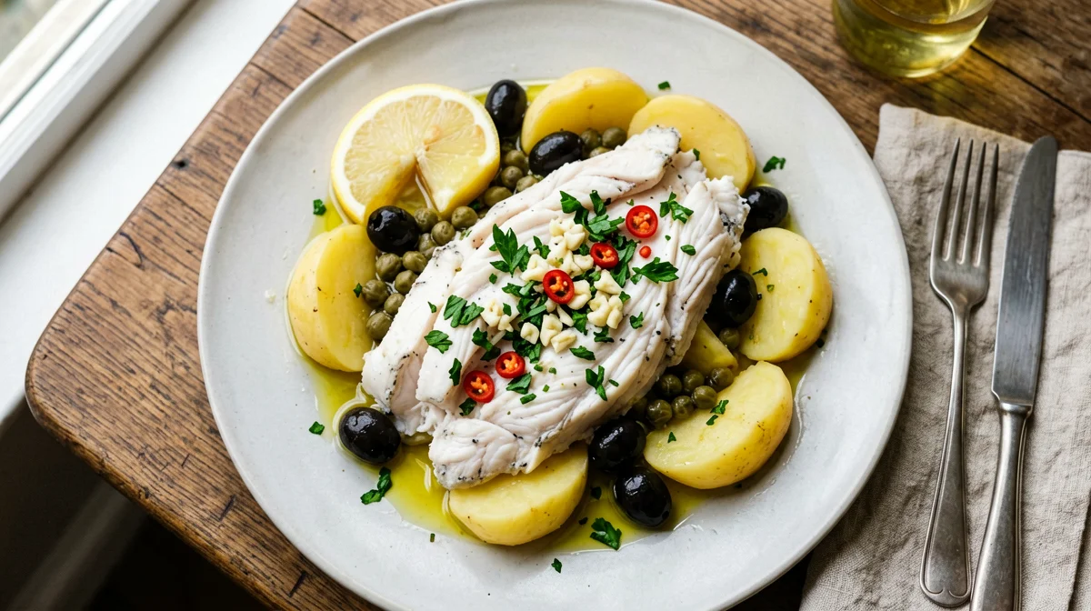 Neapolitan salt cod, potato and olive salad