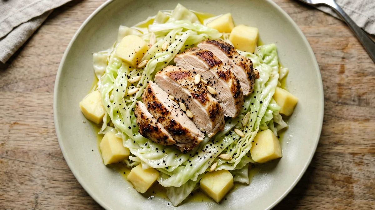 Tacchino con verza stufata e patate