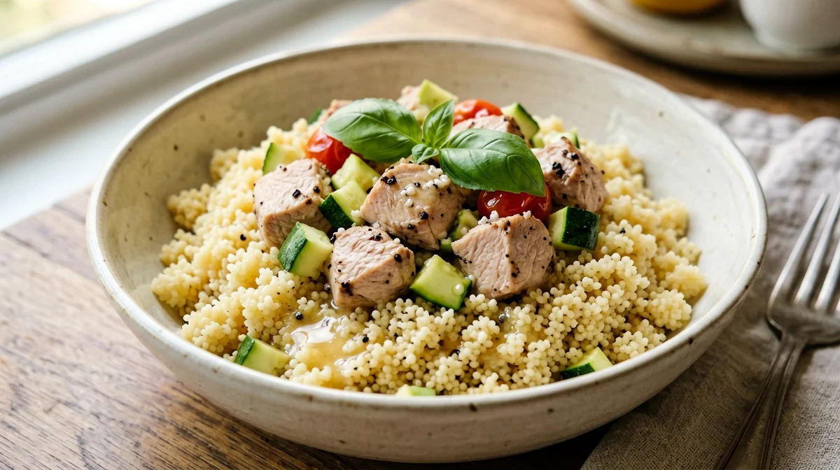 Tacchino in umido con zucchine e couscous