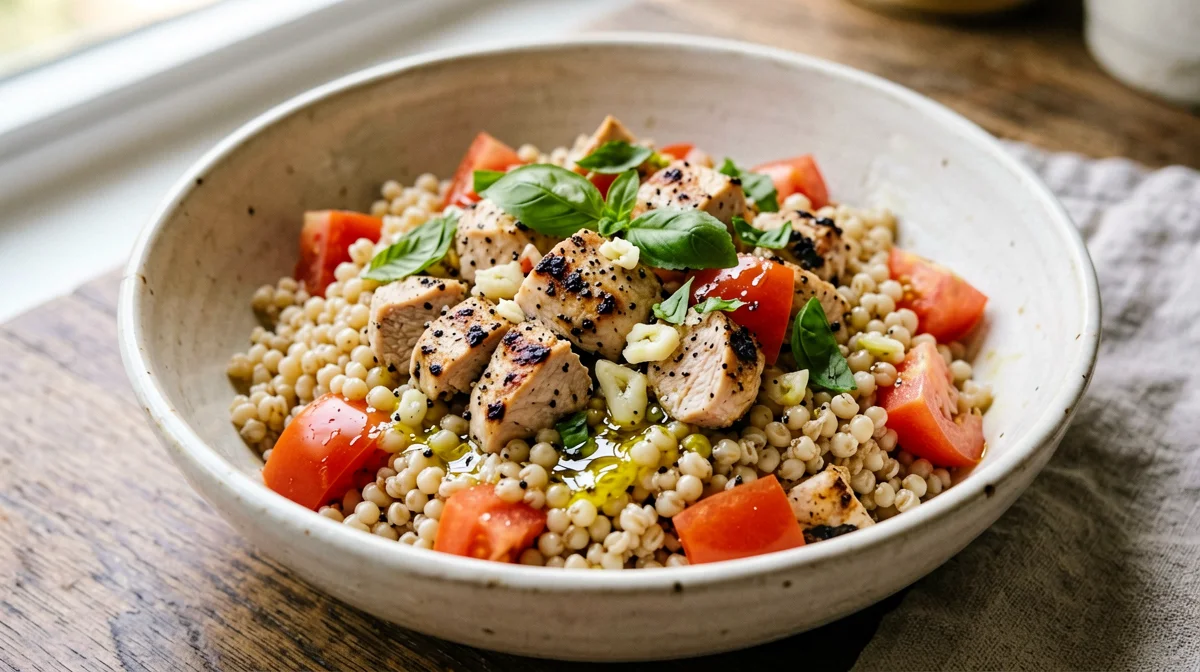 Pollo alla checca con orzo
