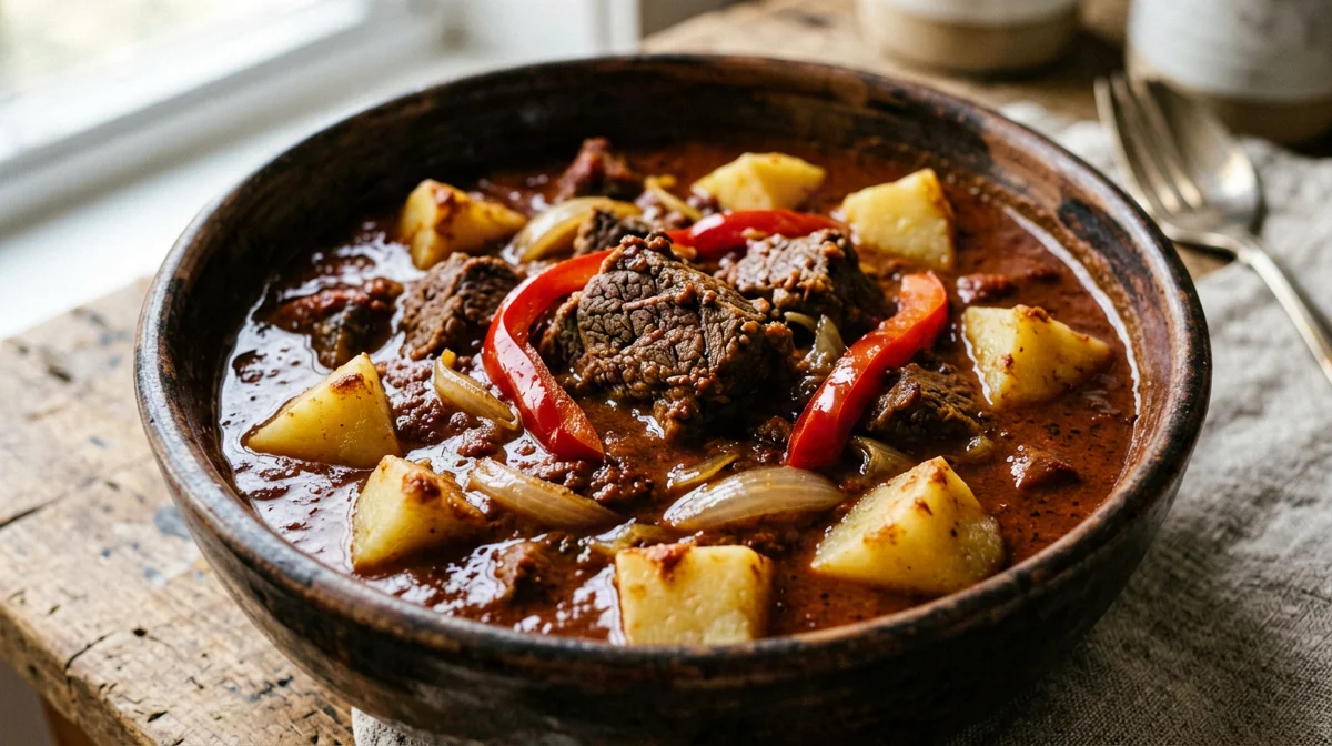 Gulasch di manzo alla paprika con patate