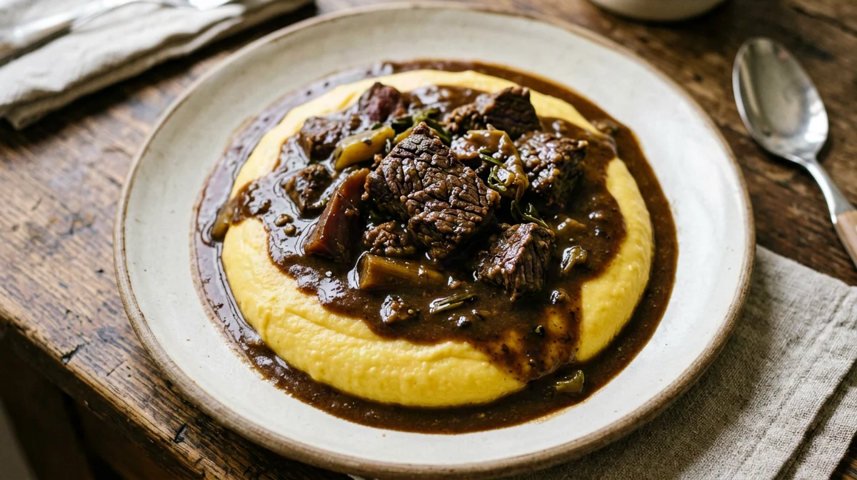 Veronese horse meat stew with polenta
