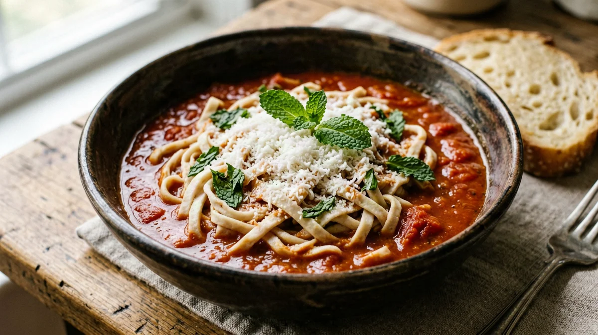 Roman-style tripe with mint, pecorino and bread