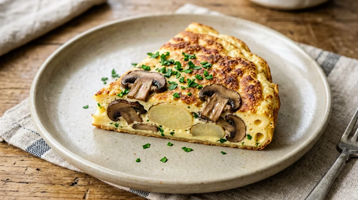 Porcini and potato frittata