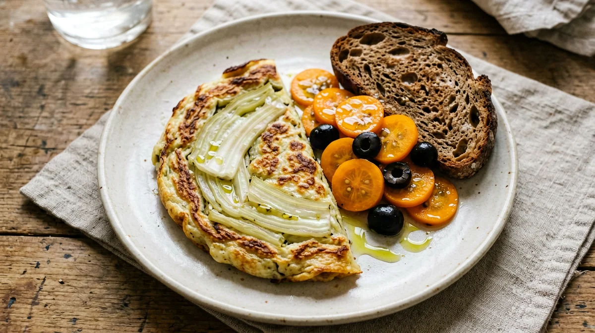 Fennel and grana frittata with orange salad