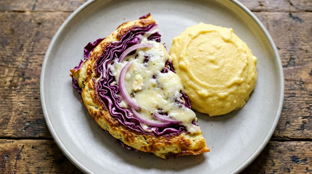 Frittata di radicchio e scamorza con polenta