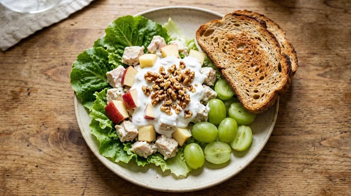 Insalata Waldorf con pollo, uva, sedano e noci