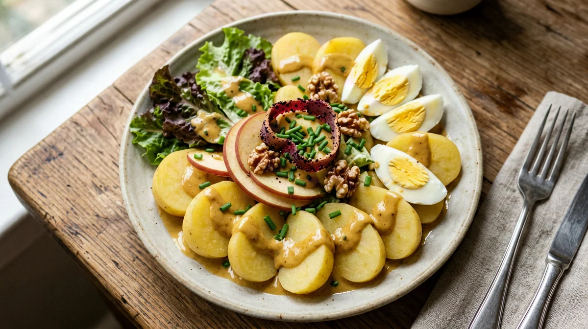 South Tyrolean speck, apple, potato and walnut salad