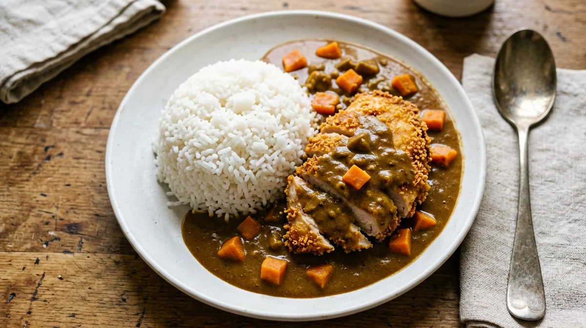 Oven-baked chicken katsu with light Japanese curry