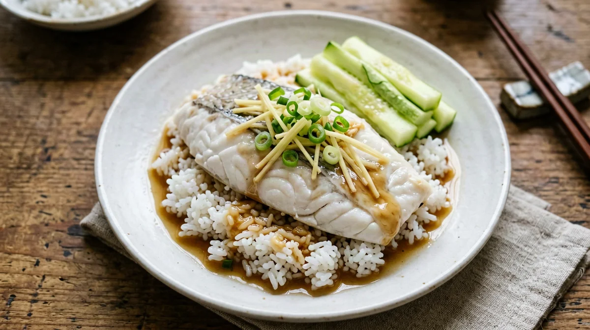 Merluzzo al vapore con miso, zenzero e riso jasmine