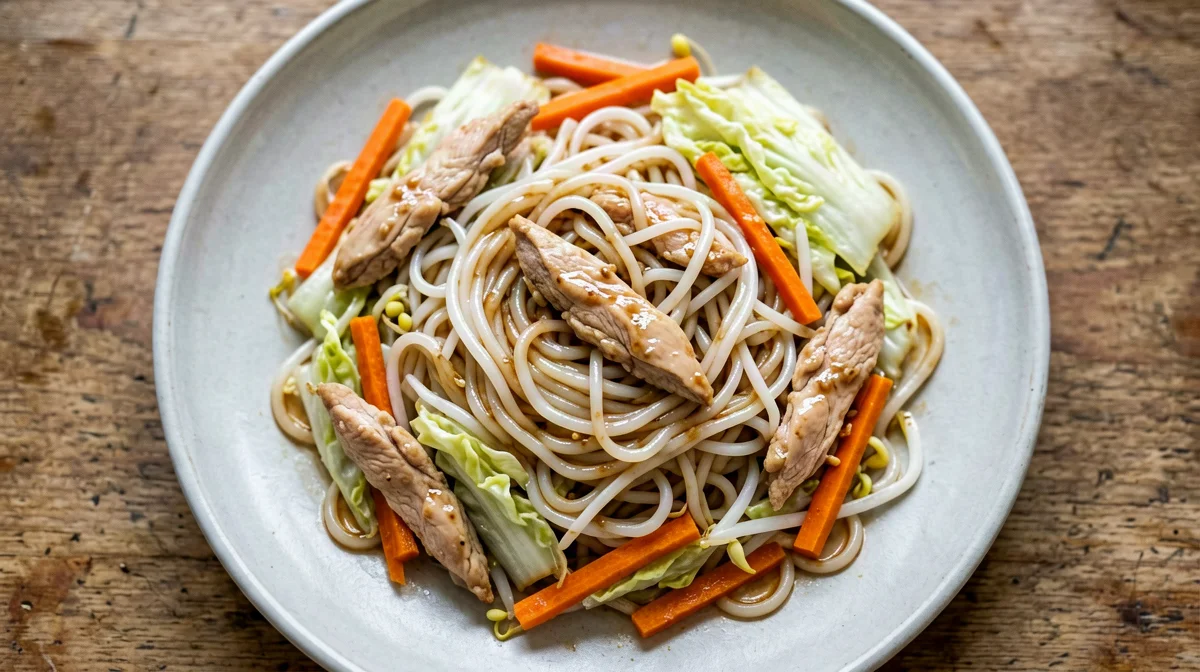 Chow mein senza glutine di pollo e verdure al tamari