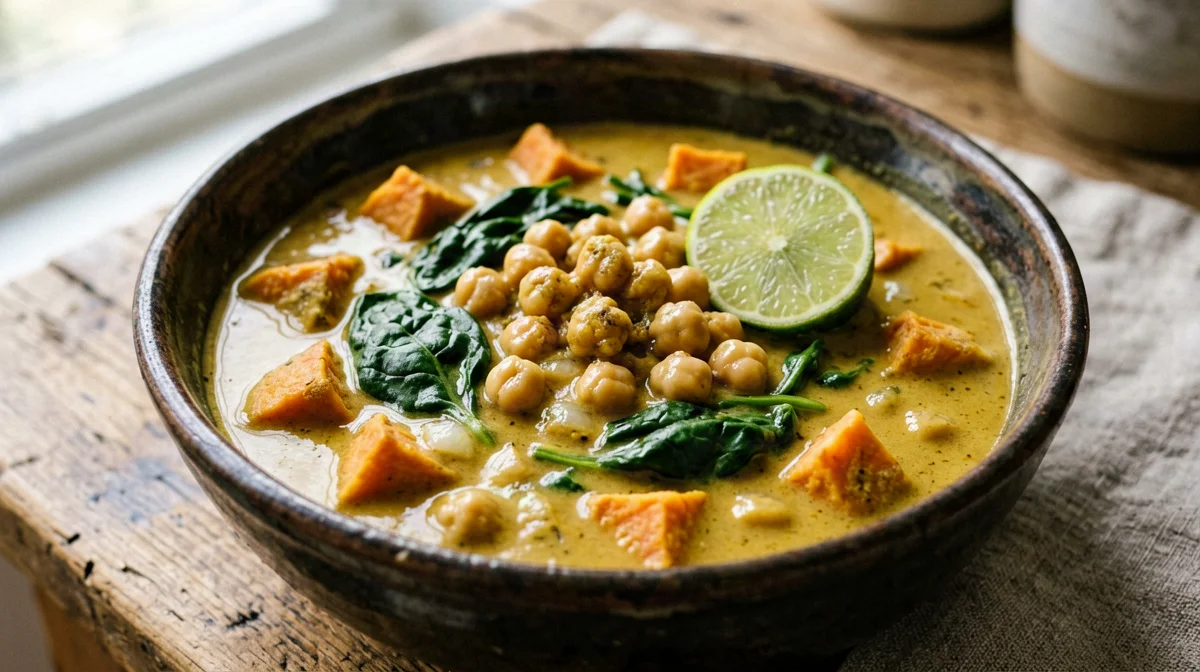 Curry giallo di ceci e patate dolci al latte di cocco