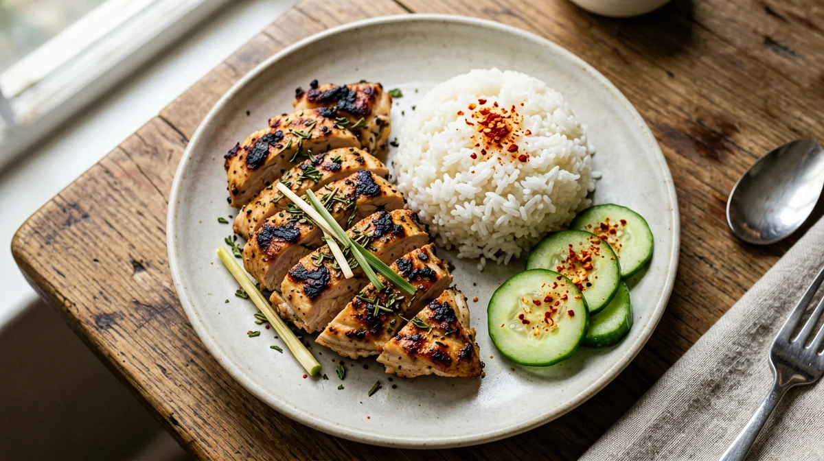 Lemongrass gai yang chicken with sticky rice