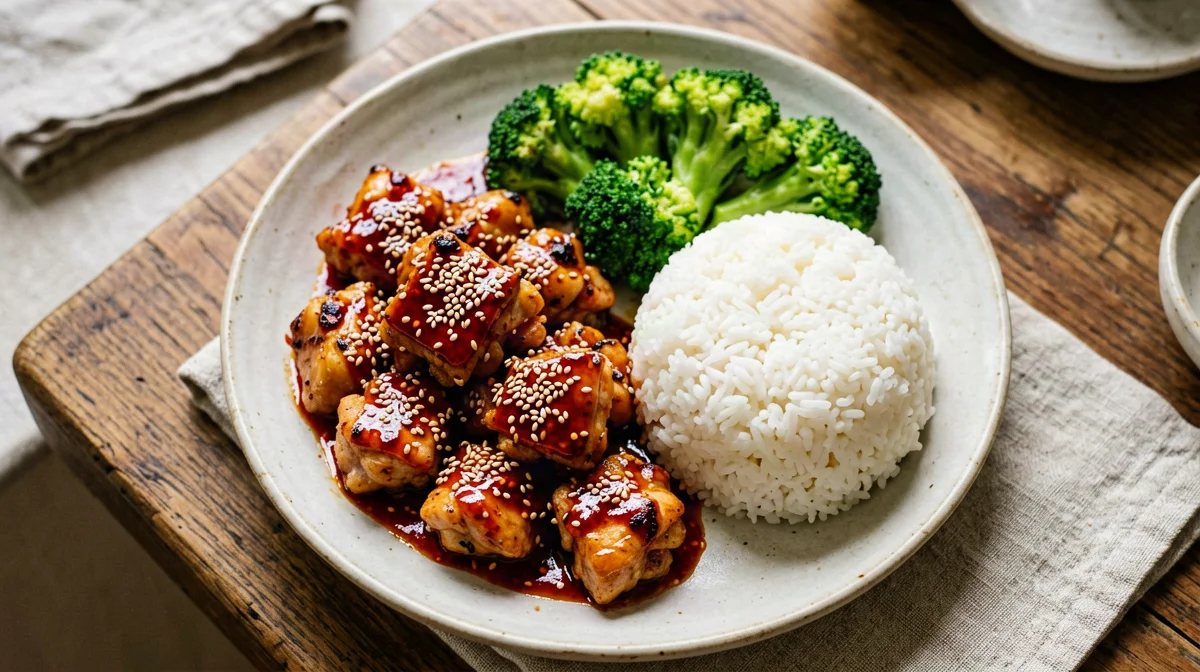 Korean oven-baked chicken with spicy sesame glaze