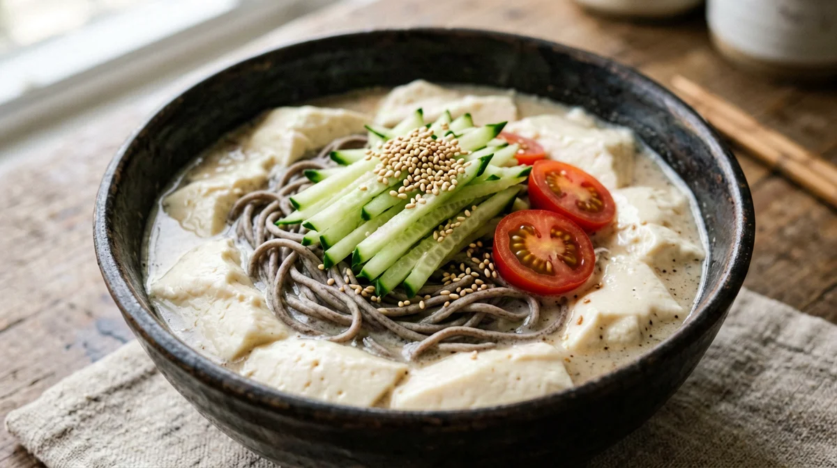 Kongguksu, noodle freddi in crema di tofu e sesamo