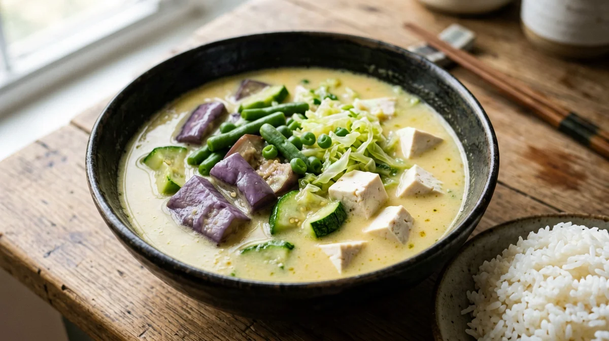 Sayur lodeh vegetables in coconut milk with tofu