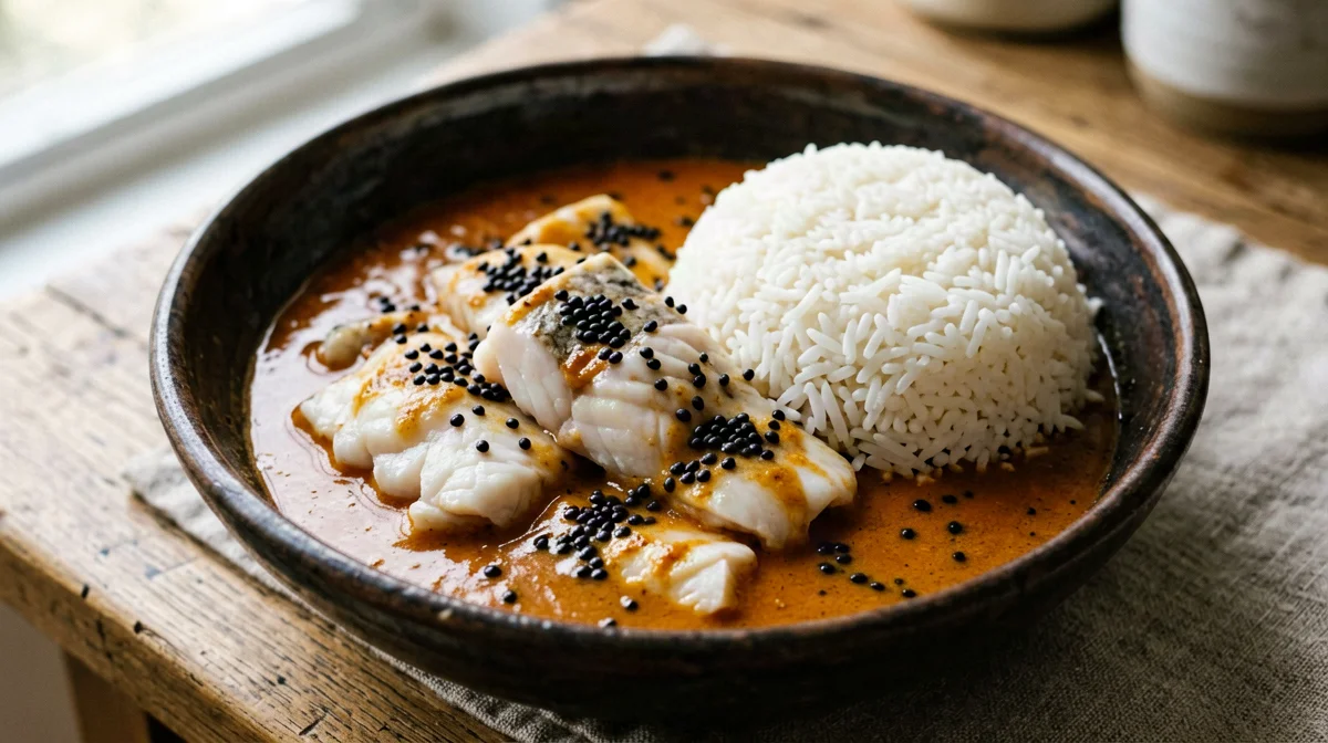Curry di pesce del Kerala al cocco e tamarindo