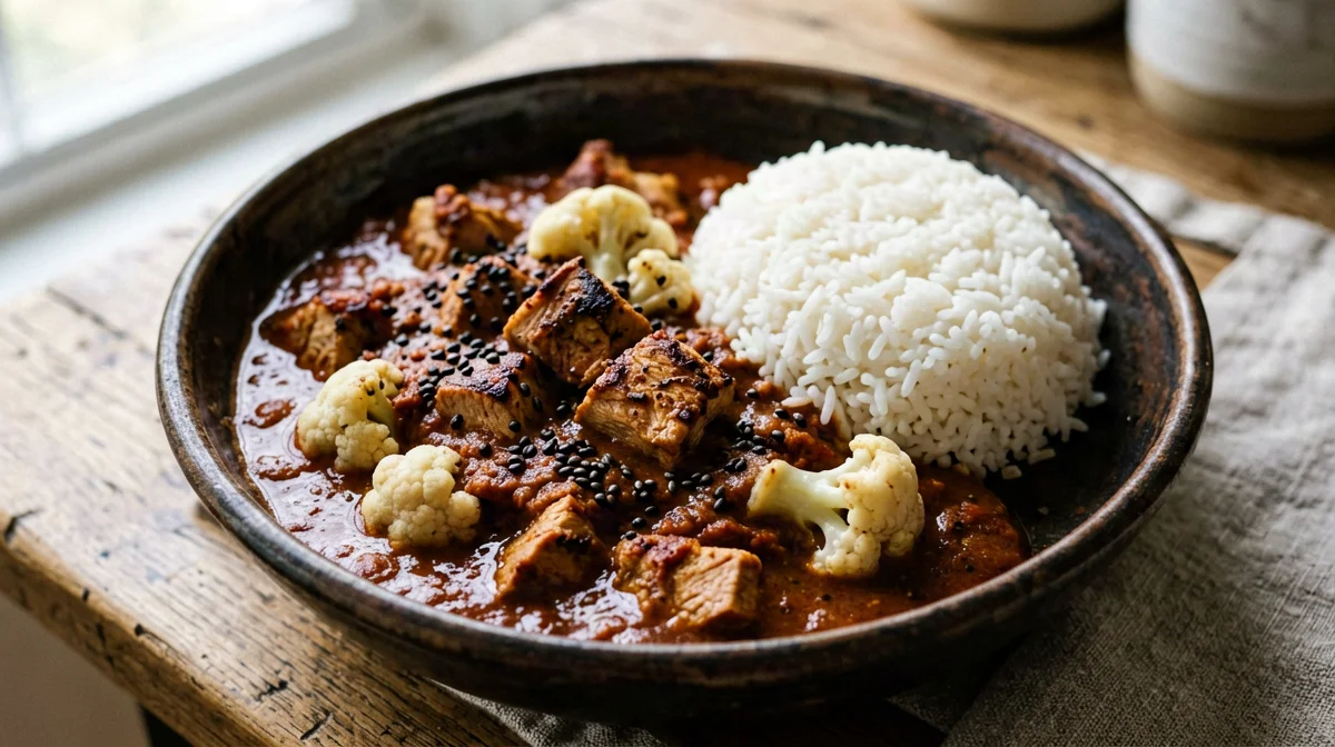 Curry di Madras di tacchino e cavolfiore