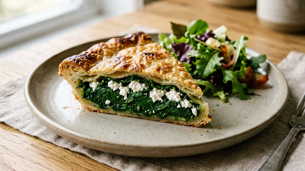 Spanakopita leggera in pasta fillo con spinaci e feta