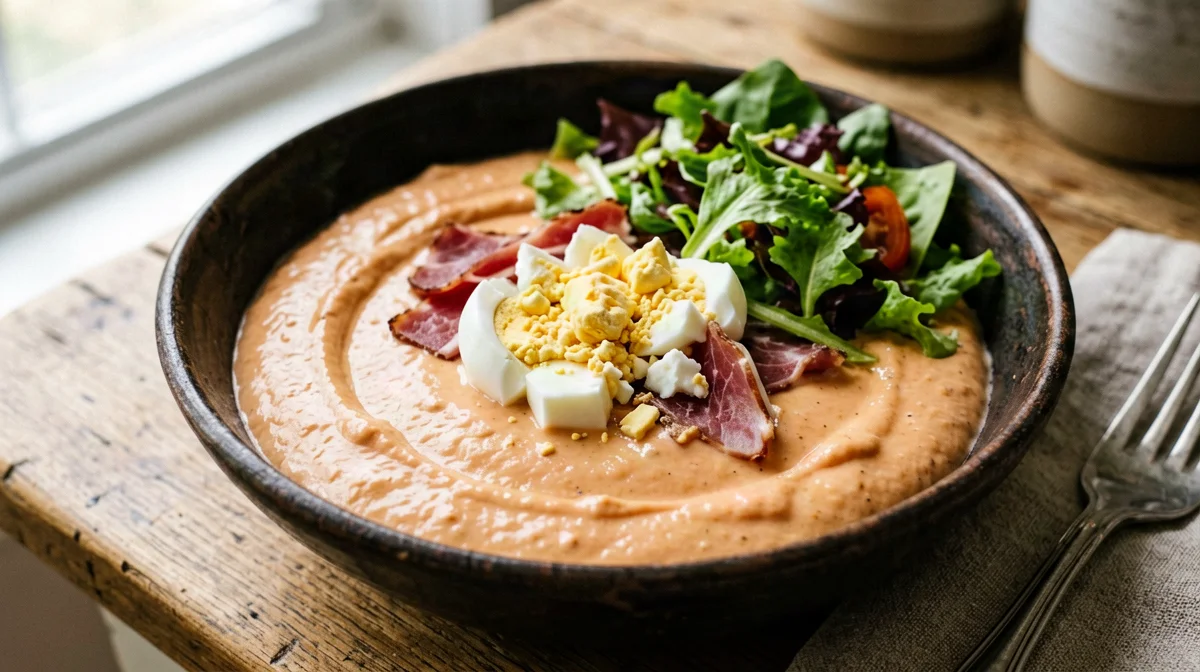 Salmorejo cordobese con prosciutto crudo e uovo