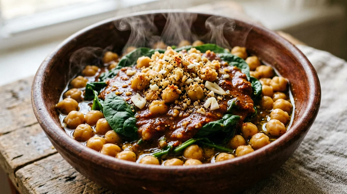Garbanzos con espinacas: ceci e spinaci al cumino e paprika