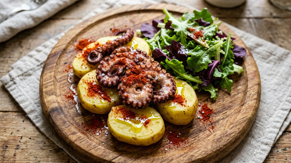Pulpo a la gallega with potatoes and smoked paprika