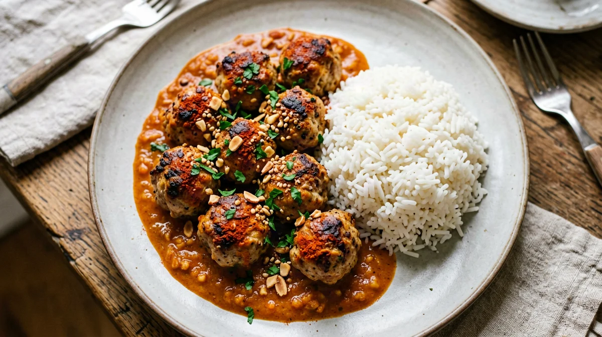 Albóndigas di tacchino in salsa di pomodoro e mandorle