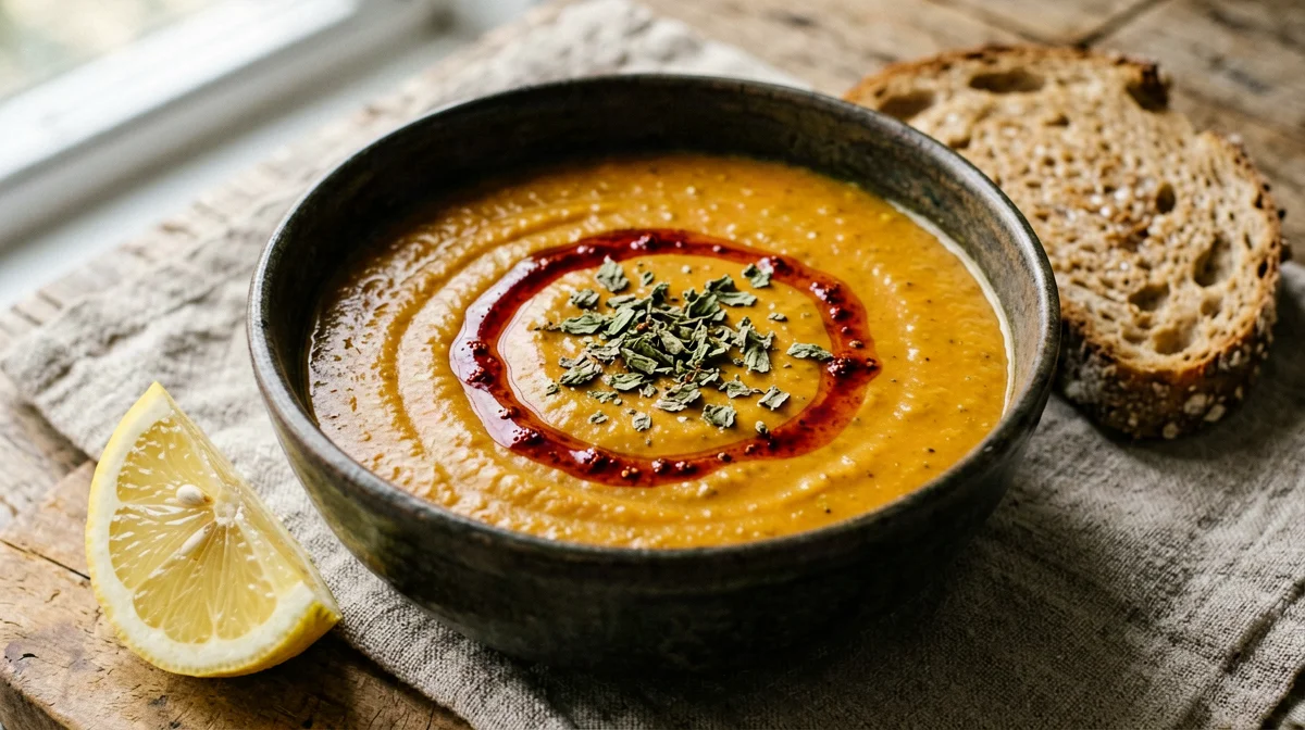 Mercimek çorbası con pane e menta secca