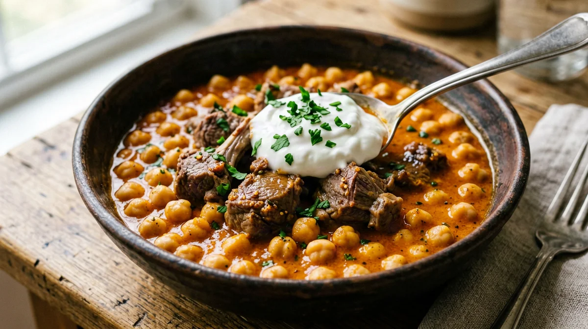 Nohut yemeği: ceci e agnello in umido con yogurt