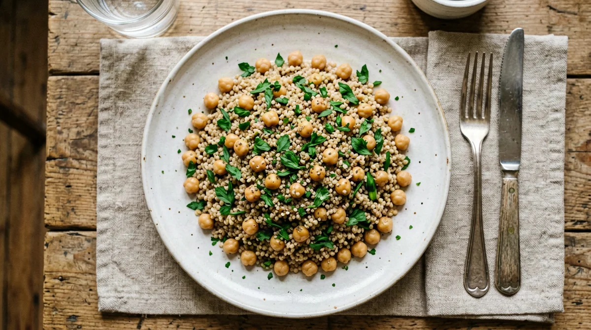 Kısır: insalata turca di bulgur con ceci ed erbe
