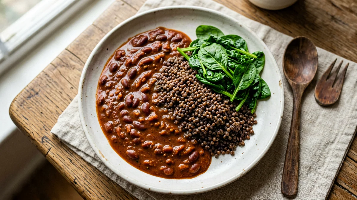 Misir wot di lenticchie rosse con teff e verdure