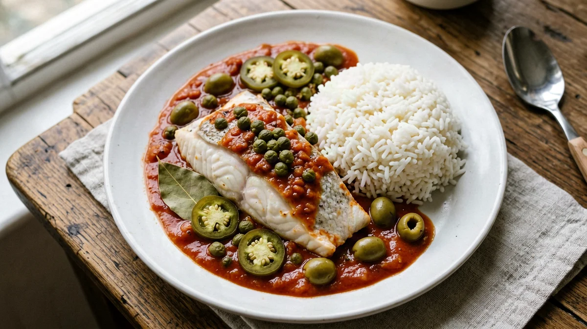 Pescado a la veracruzana: orata con pomodoro, olive e capperi