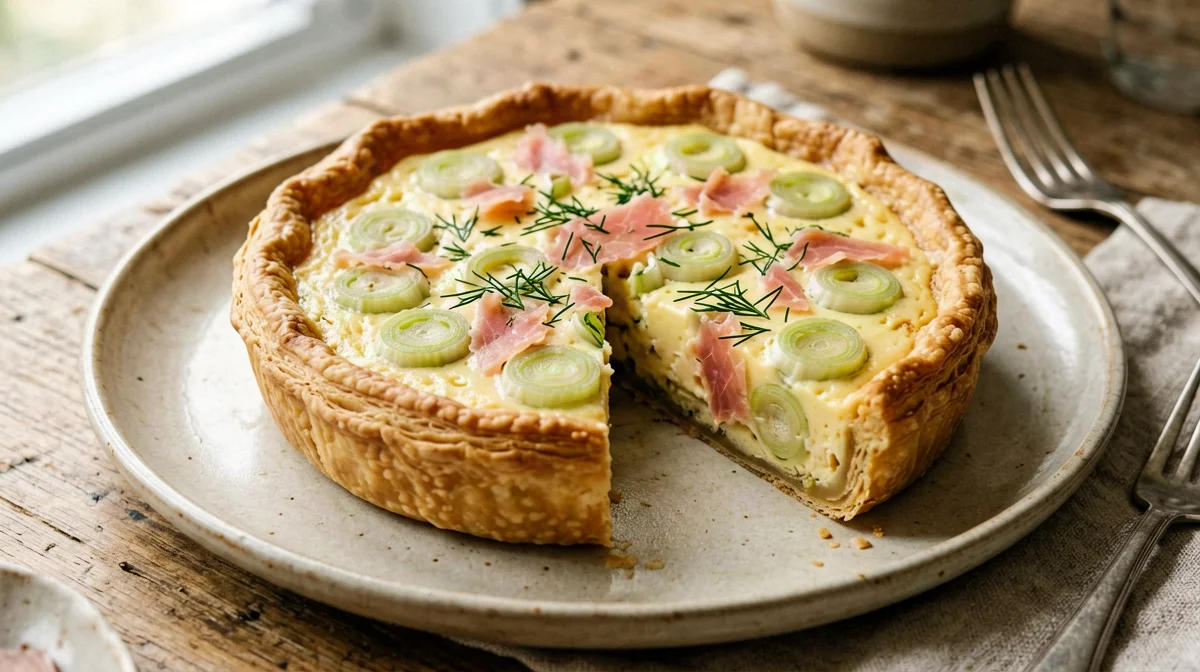 Quiche monoporzione ai porri e salmone affumicato