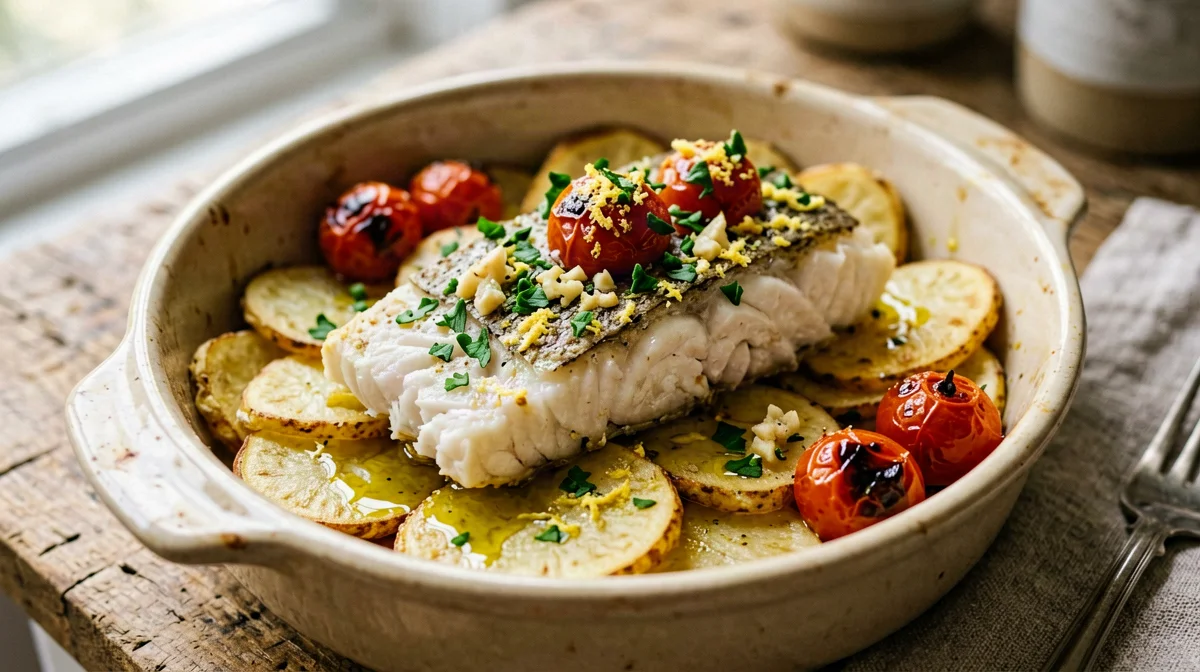 Tortino di merluzzo e patate al limone