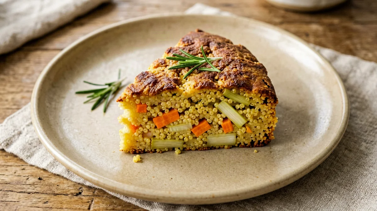 Millet and seasonal vegetable cake