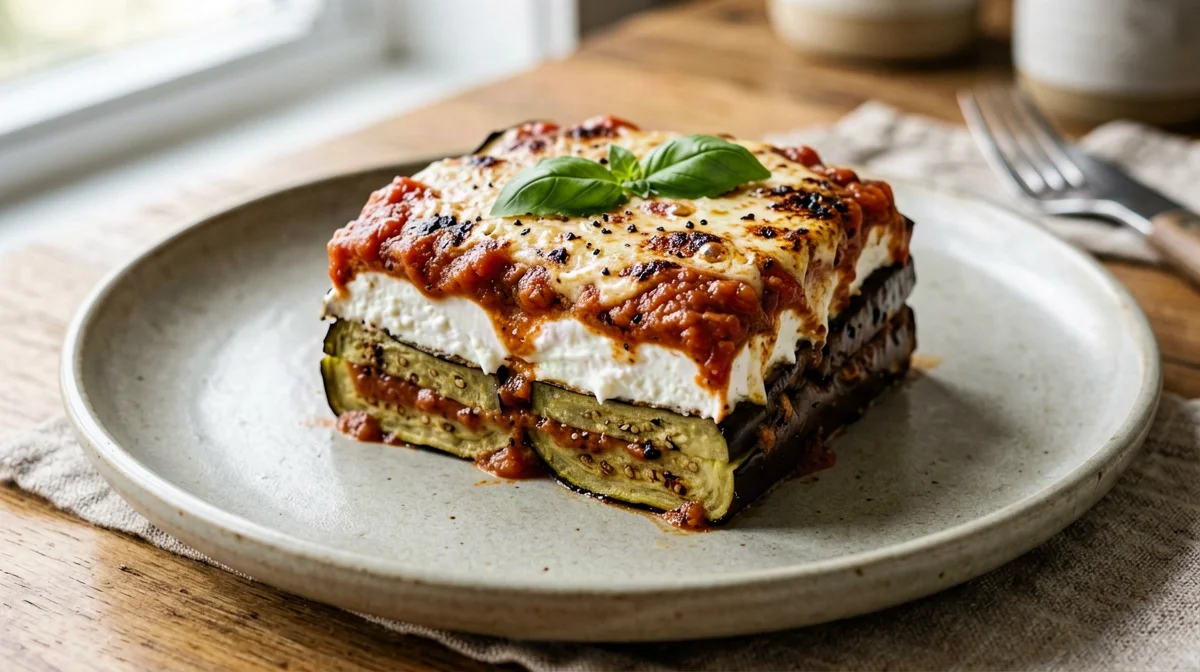Sformato di melanzane e ricotta al pomodoro
